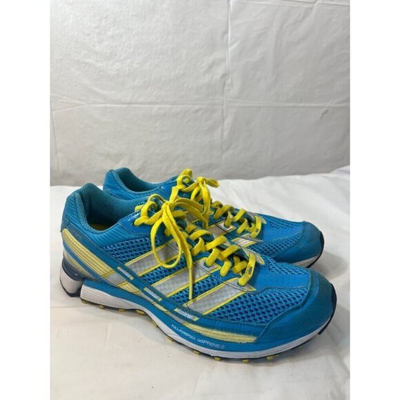 ADIDAS ADIZERO BLUE/YELLOW RUNNING WOMEN 9.5 SHOES SNEAKERS - Picture 1 of 14